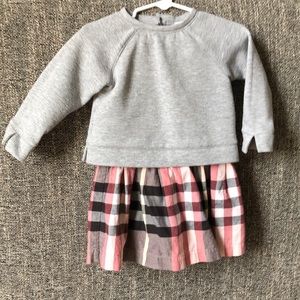 Burberry 2T Gray &Plaid Longsleeve Dress